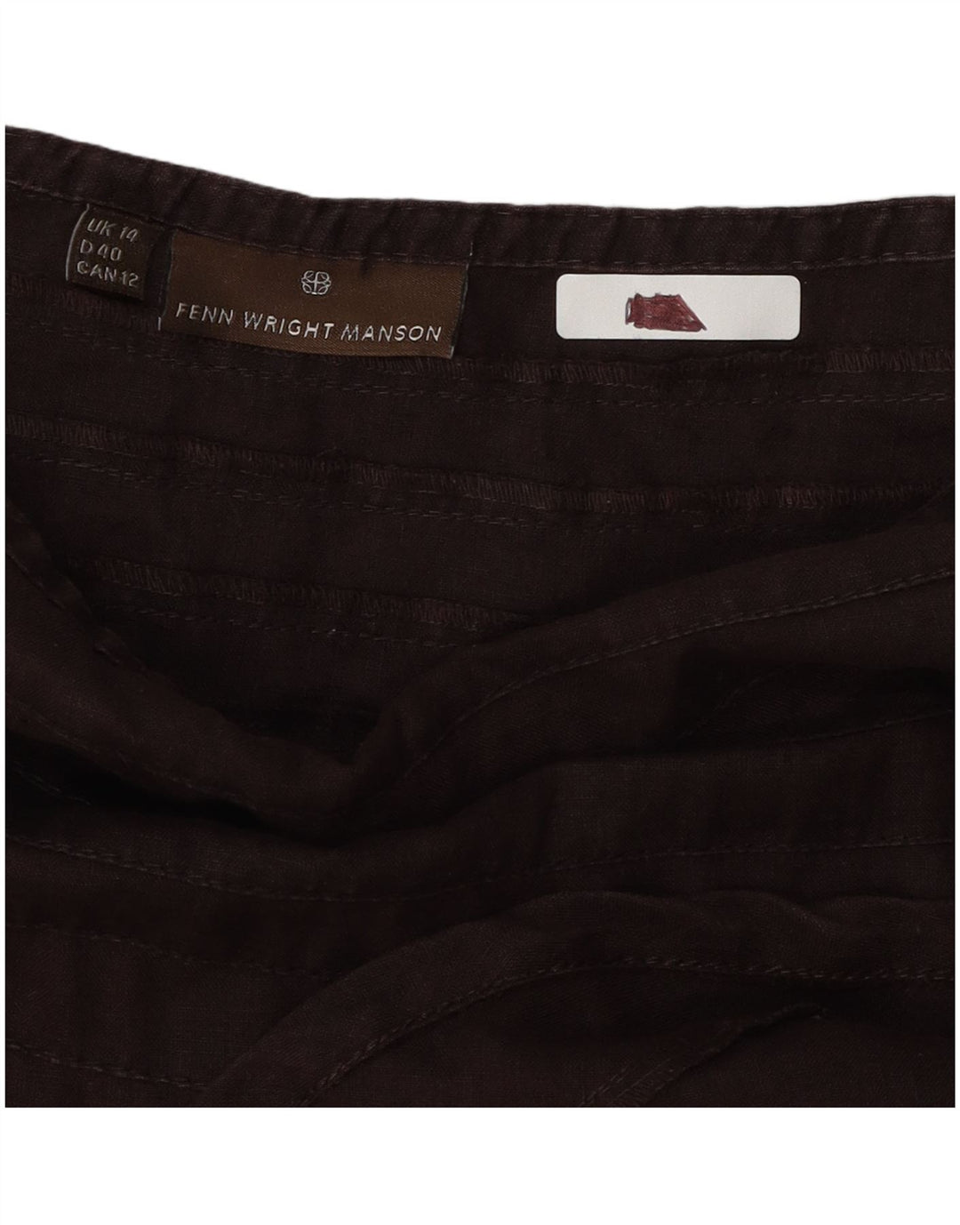 Fenn Wright Manson A-line nederdel til kvinder UK 14 Large W30 Brunstribet