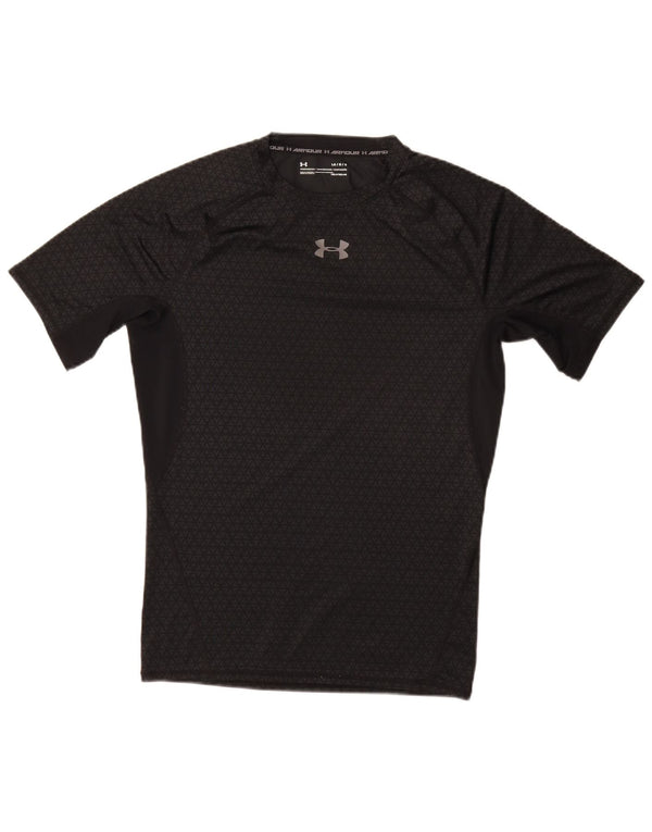 UNDER ARMOUR Herre Heat Gear T-Shirt Top Stor Grå Geometrisk Syntetisk