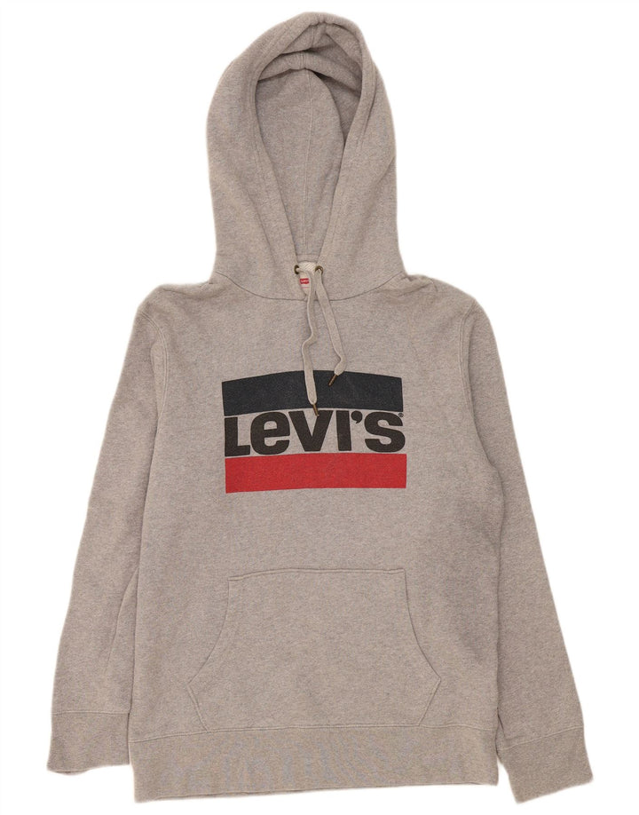 Levi's Grafisk hættetrøje til mænd mellemgrå flækket bomuld