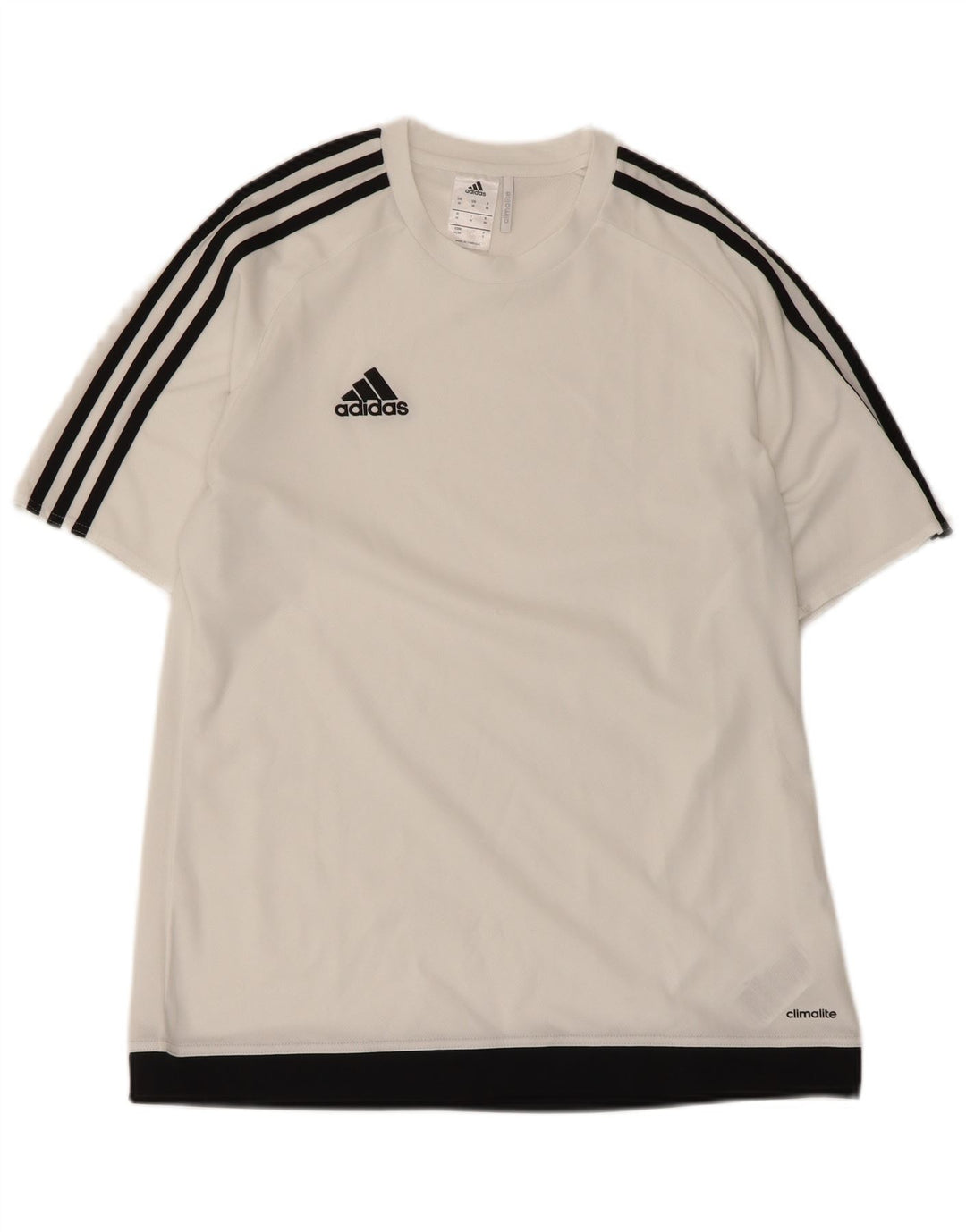 Adidas Herre Climalite T-Shirt Top Medium White Colourblock Polyester
