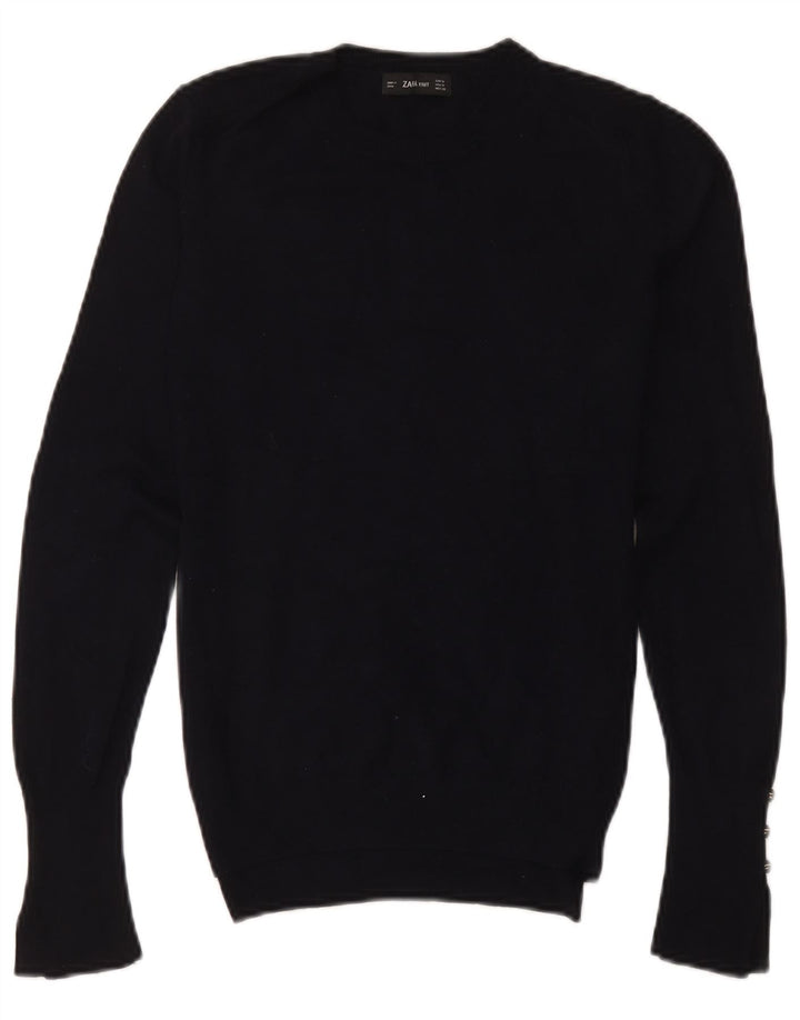 Zara Dame sweater med rund hals DK 12 Medium Sort Viscose