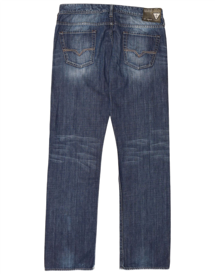 Guess Straight Jeans til mænd W34 L34 Blå Bomuld