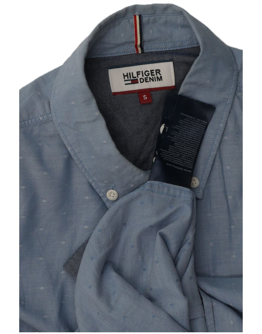 Tommy Hilfiger Herreskjorte lille blå plettet bomuld