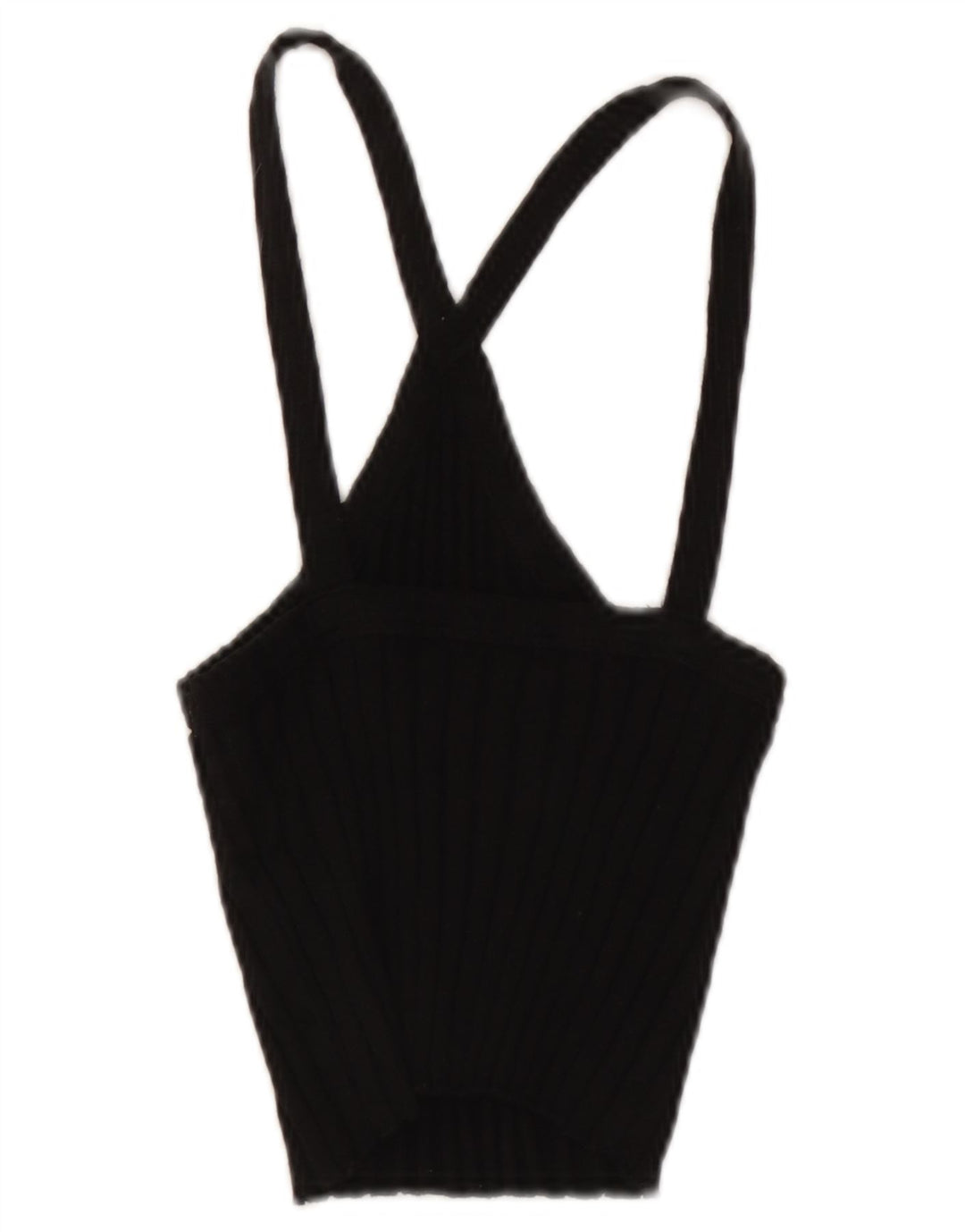 Zara Womens Crop Halter Top UK 8 Small Black Bomuld