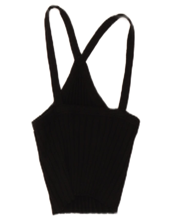 Zara Womens Crop Halter Top UK 8 Small Black Bomuld