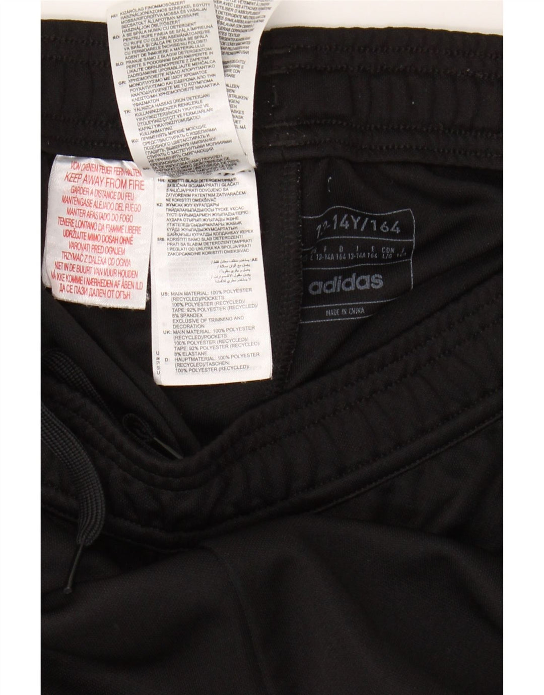 ADIDAS Boys Aeroready Tracksuit Trousers 13-14 Years  Black Polyester