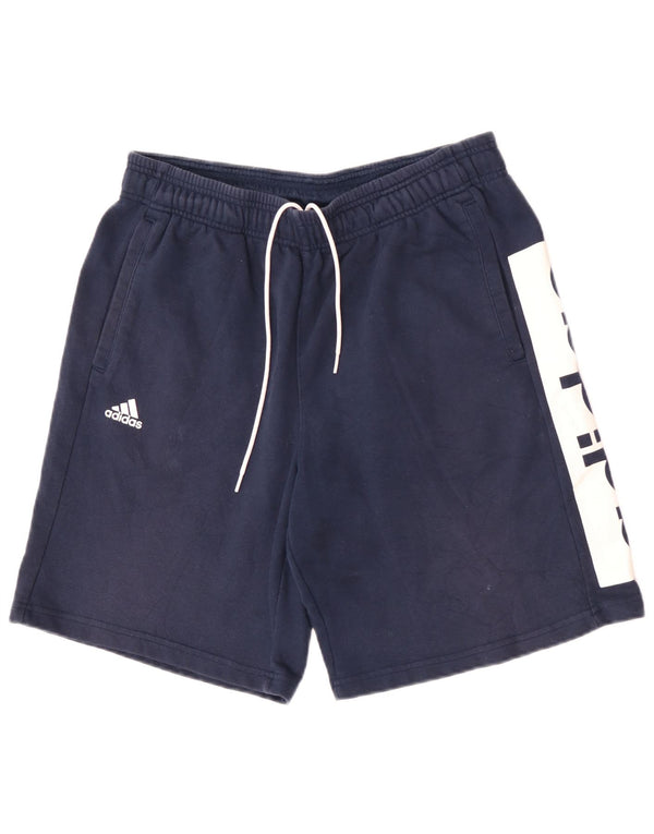 Adidas Herre Climalite grafiske sportsshorts Large Navy Blue Colourblock