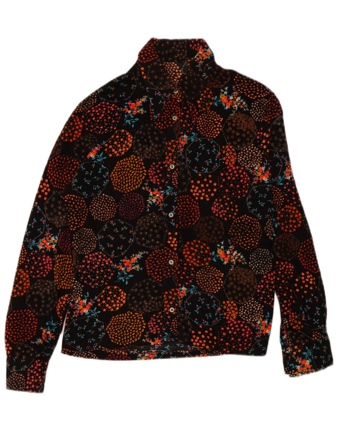 Vintage Dameskjorte UK 16 Large Multicolored Floral