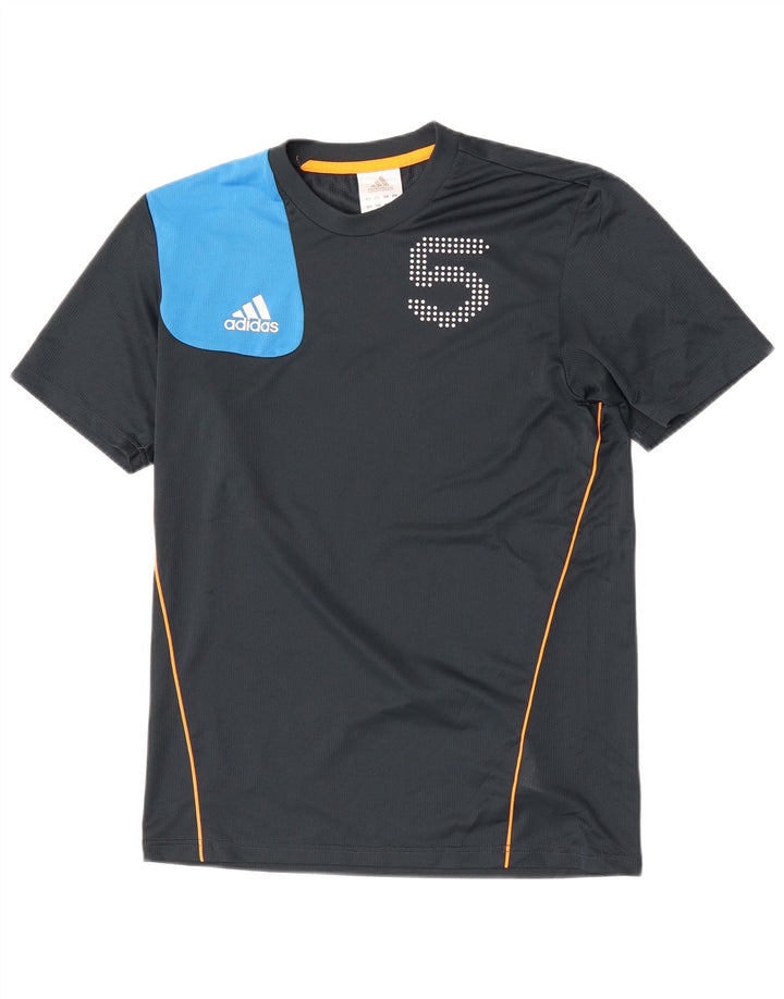 Adidas Grafisk T-shirt top til mænd, lille marineblå colourblock polyester
