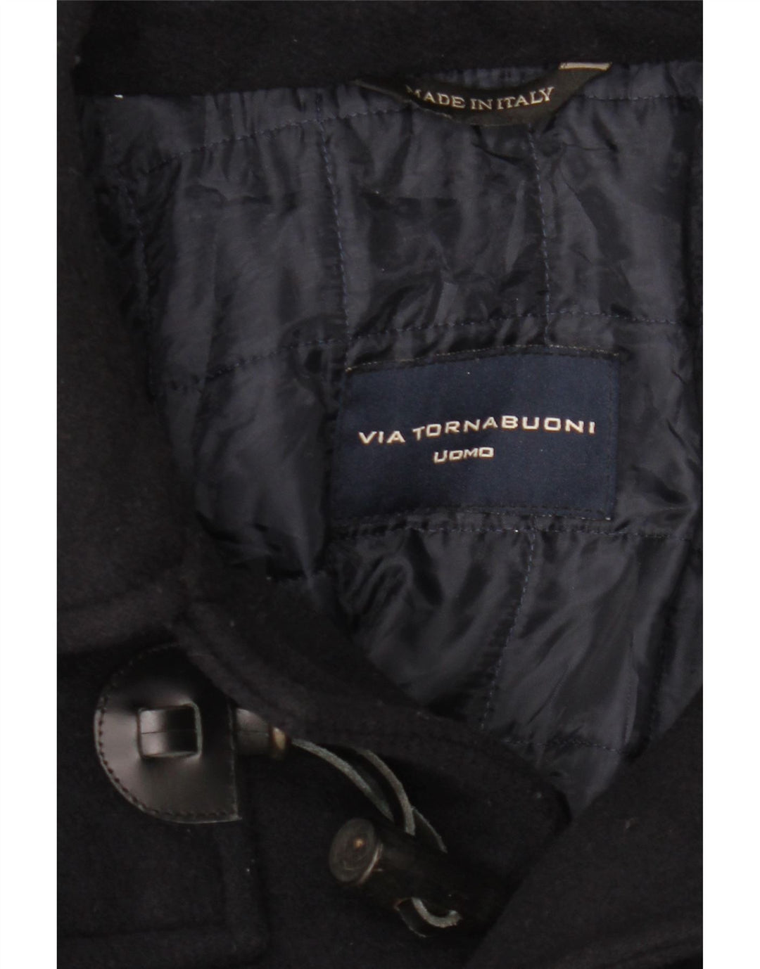 Via Tornabuoni Herre Hooded Duffle Coat UK 40 Large Navy Blue