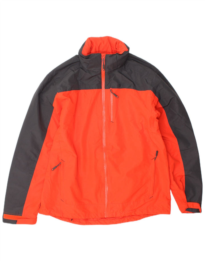 MOUNTAIN WAREHOUSE Regnjakke med hætte til mænd UK 40 Stor Orange Colourblock