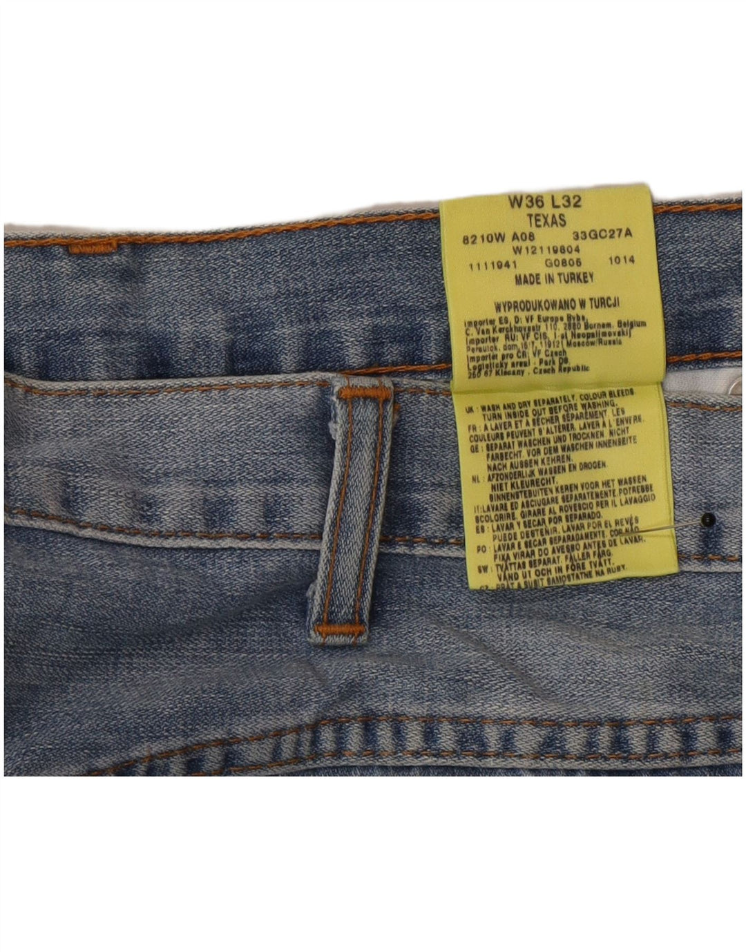 Wrangler Herre Texas Straight Jeans W36 L32 Blå Bomuld