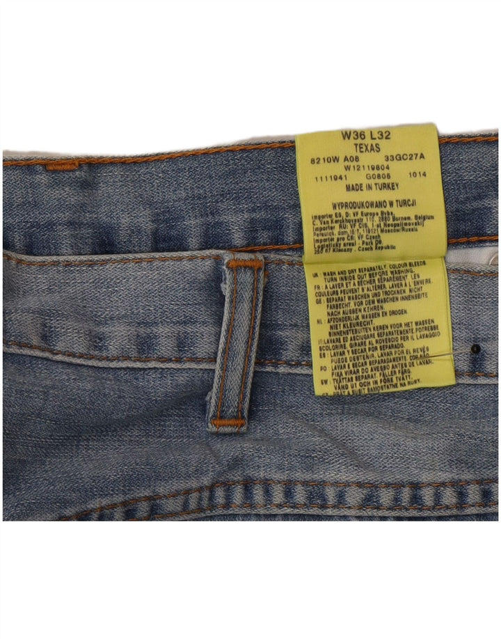 Wrangler Herre Texas Straight Jeans W36 L32 Blå Bomuld
