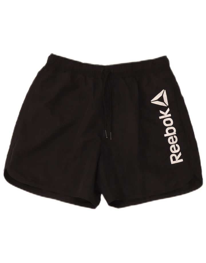 Reebok Herre grafiske sportsshorts Små sorte polyester