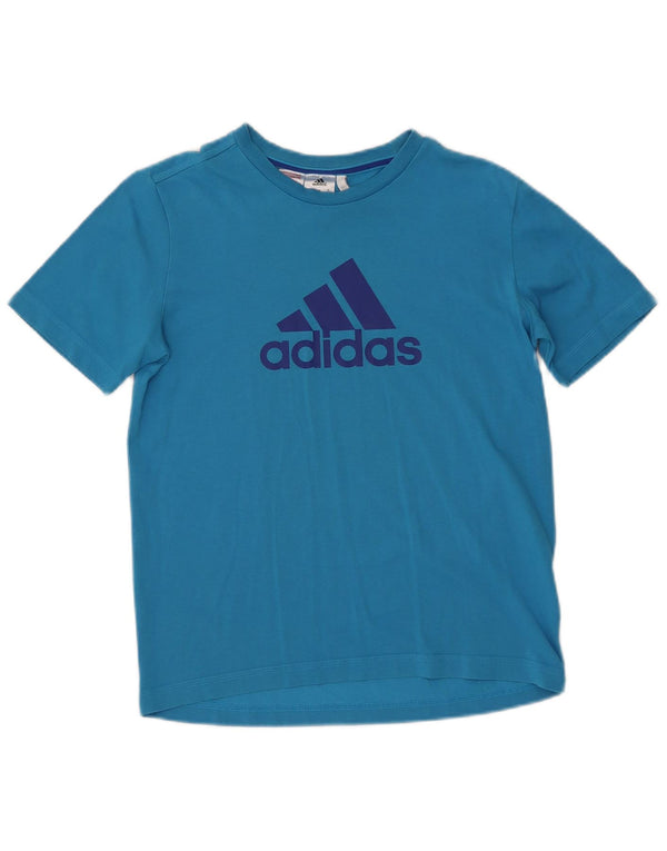 Adidas drenge Climalite grafisk t-shirt top 13-14 år blå bomuld