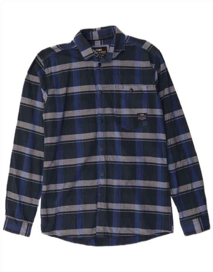 Jack & Jones herreskjorte lille marineblå ternet bomuld