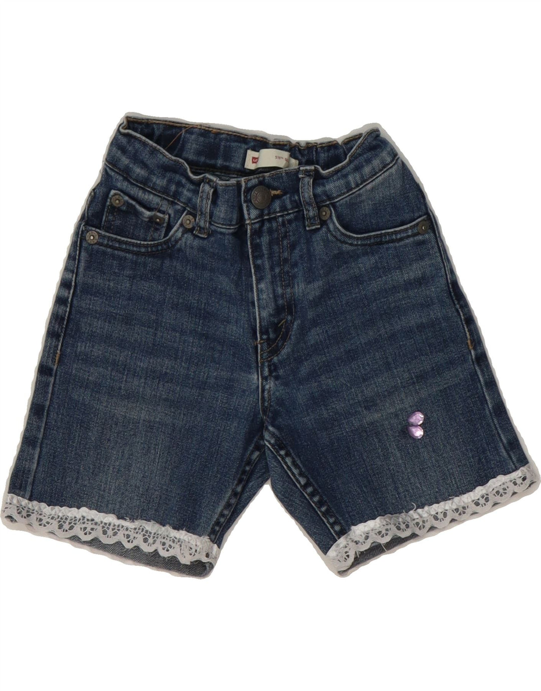 LEVI'S Girls 511 Denim Shorts 6-7 Years W22 Blue Cotton Vintage Levi's and Second-Hand Levi's from Messina Hembry 
