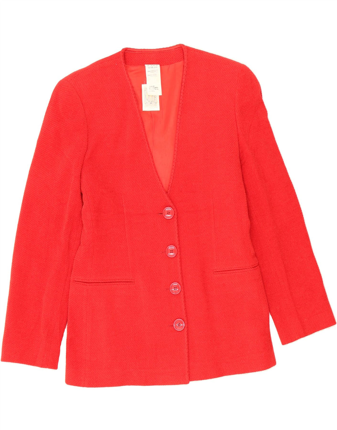 FERRE Womens 4 Button Blazer Jacket UK 12 Medium Red Polyamide Vintage Ferre and Second-Hand Ferre from Messina Hembry 