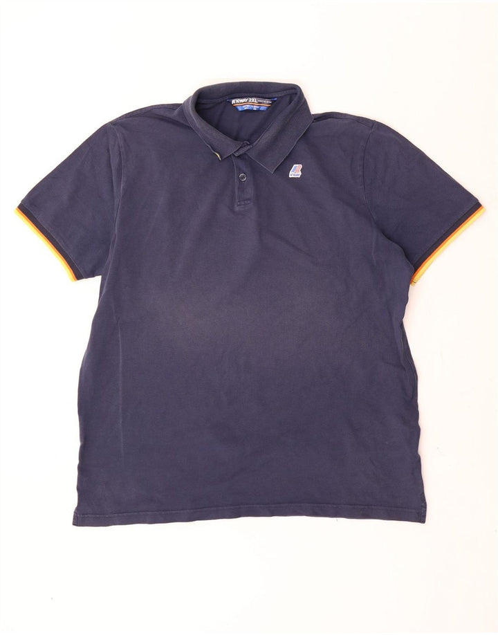 K-Way herre polo shirt 2XL marineblå bomuld