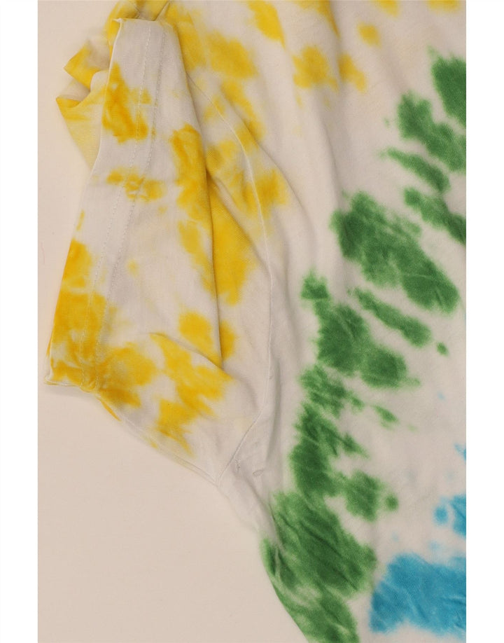 CHAMPION Dame T-Shirt Top UK 16 Stor Flerfarvet Tie Dye Bomuld