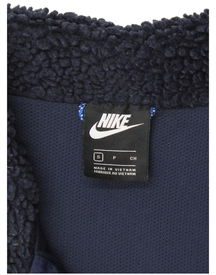 NIKE Herre Fleece Gilet UK 36 Small Navy Blue Colourblock Polyester Sports