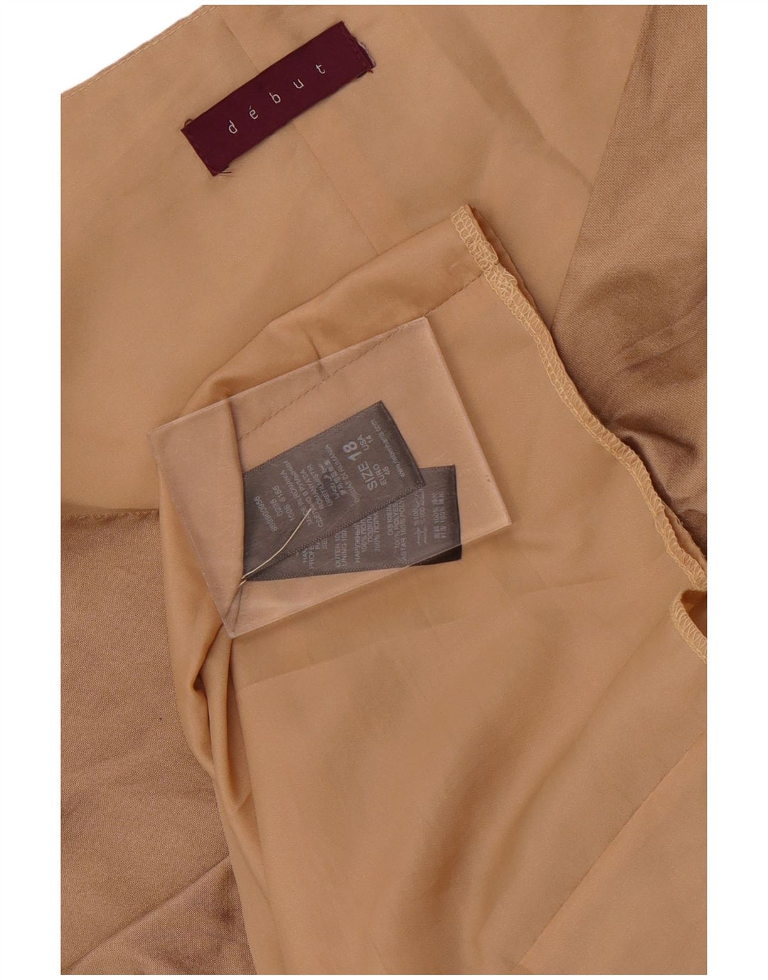 Debut Kvinders Ærmeløs Flæse Forreste Skede Kjole UK 18 XL Brun Polyester