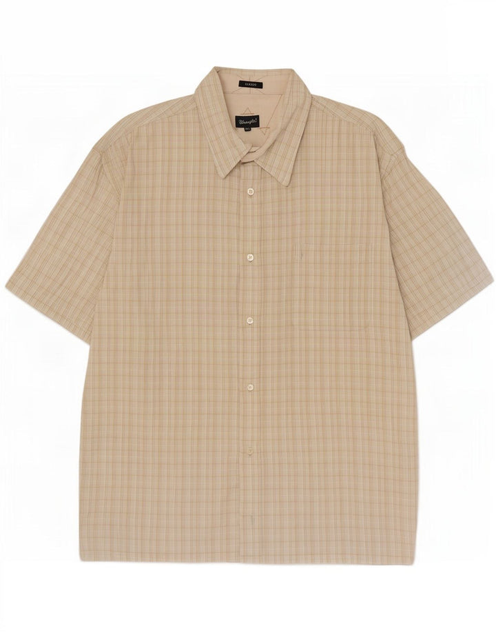 Wrangler Herre klassisk kortærmet skjorte 2XL beige ternet