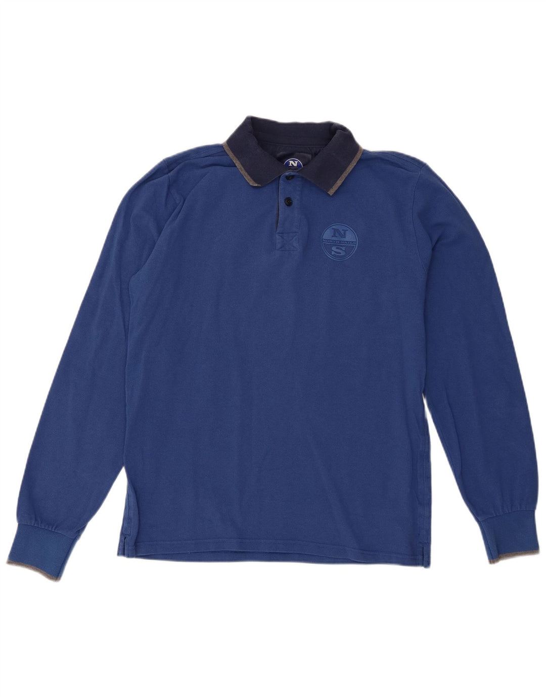 North Sails Herre langærmet Rugby Polo Shirt Medium Blue Bomuld
