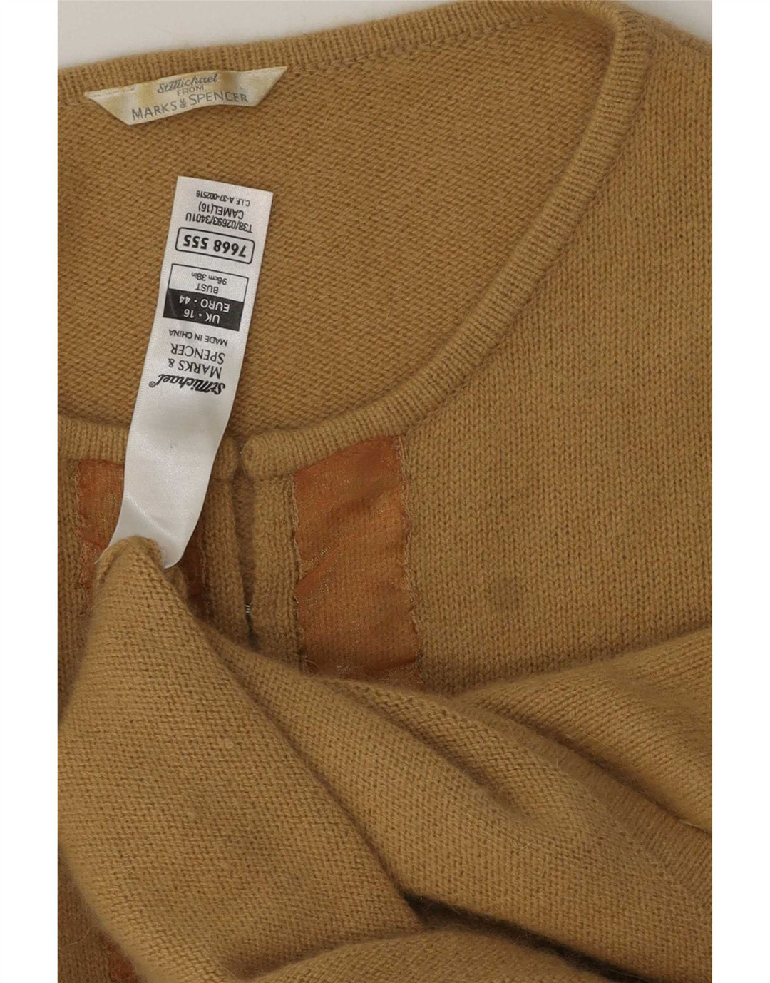 Marks & Spencer Dame Boat Neck Jumper Sweater UK 16 Large Beige