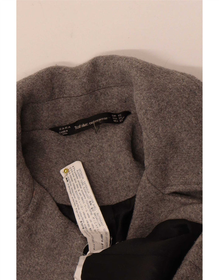 Zara Dame Trafaluc Ærtefrakke UK 6 XS Grå Polyester