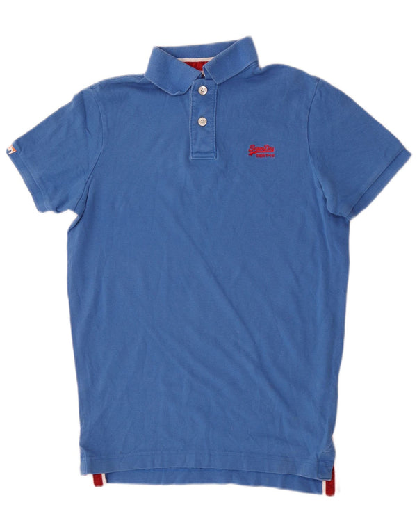 Superdry Rugby poloshirt til mænd Medium blå bomuld