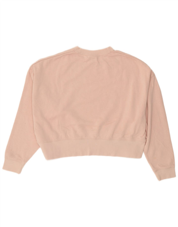Nike Womens Crop Oversized Sweatshirt Jumper UK 10 Small Pink Bomuld