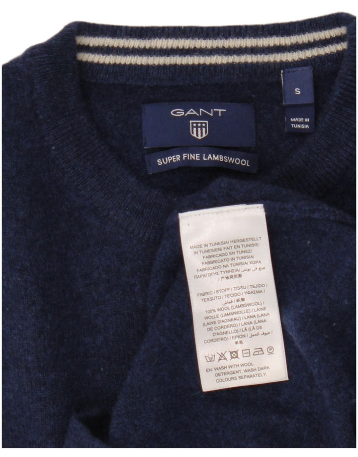 Gant herre rund hals sweater lille marineblå uld