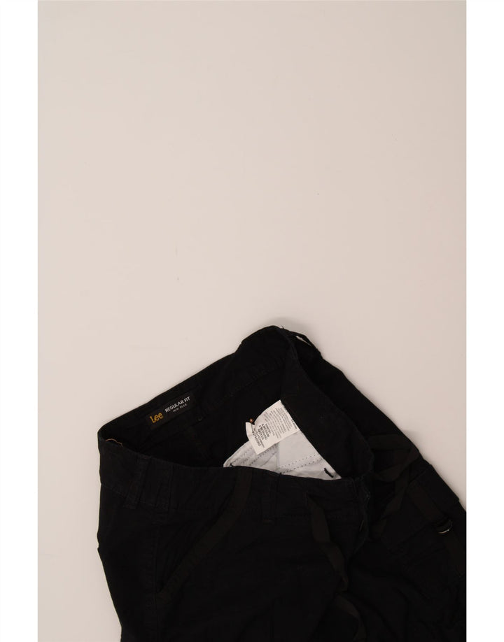 LEE Womens Mid Rise Regular Fit Cargo Shorts US 4 Small W28  Black Cotton Vintage Lee and Second-Hand Lee from Messina Hembry 