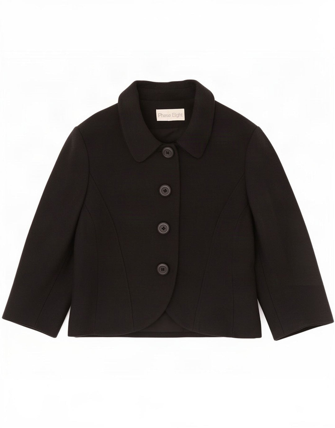 Phase Eight Dame 3/4-ærmet 4-knaps blazerjakke UK 10 Small Black