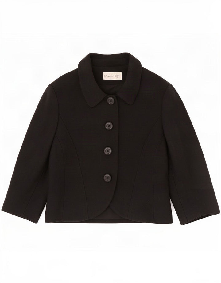 Phase Eight Dame 3/4-ærmet 4-knaps blazerjakke UK 10 Small Black