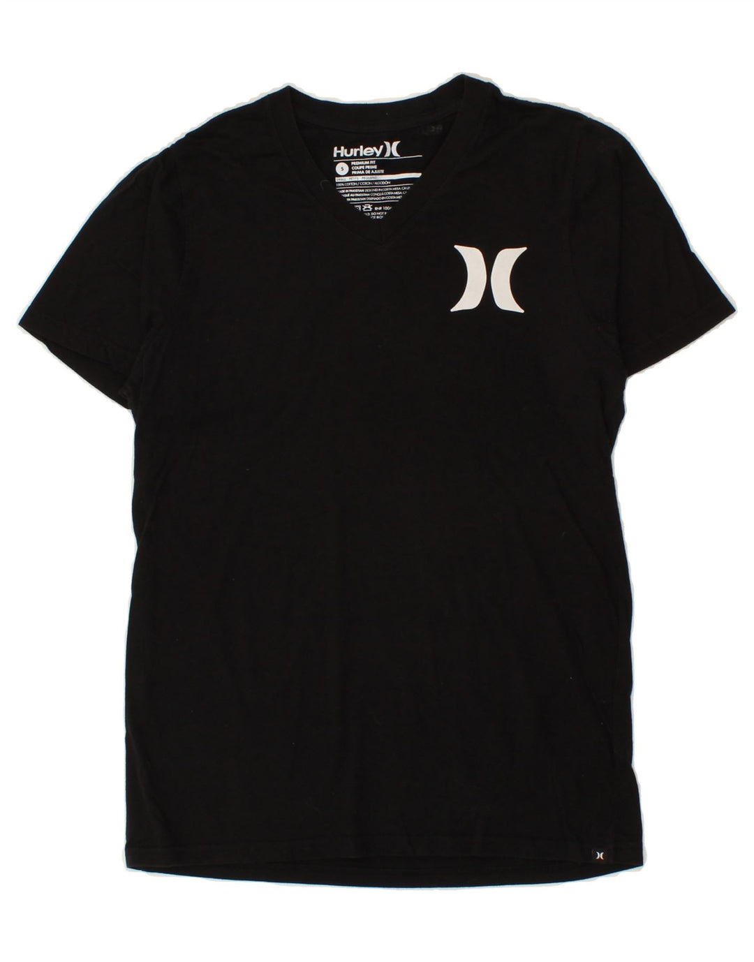 HURLEY Mens Premium Fit T-Shirt Top Small Black Cotton Vintage Hurley and Second-Hand Hurley from Messina Hembry 
