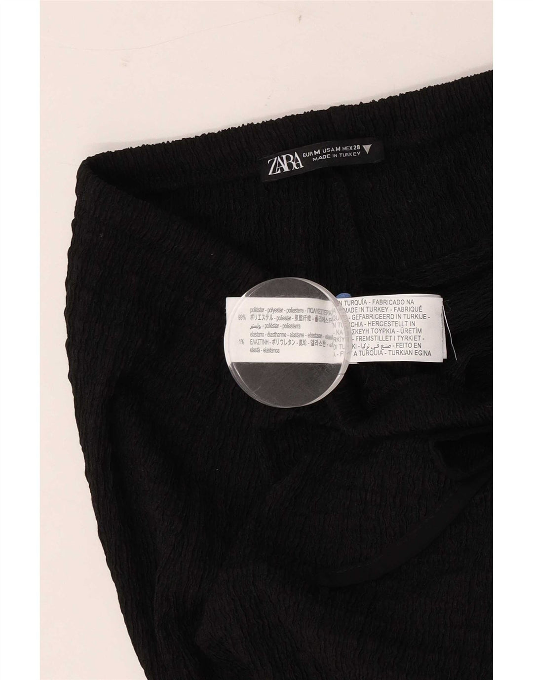 Zara Kvinder Casual Bukser med brede ben Medium W28 L31 Sort Polyester