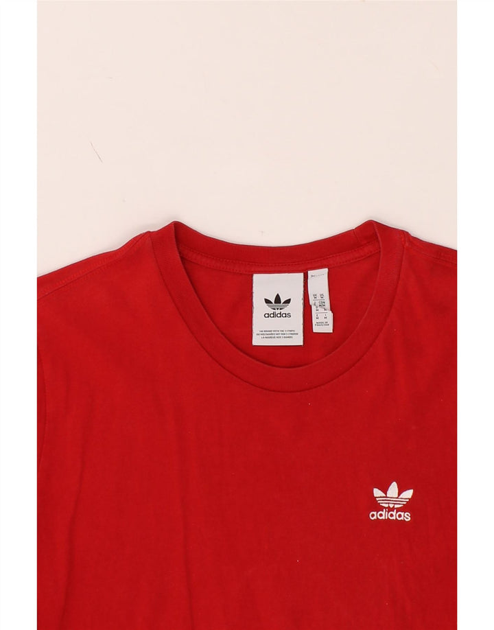ADIDAS Mens T-Shirt Top Medium Red Cotton Vintage Adidas and Second-Hand Adidas from Messina Hembry 