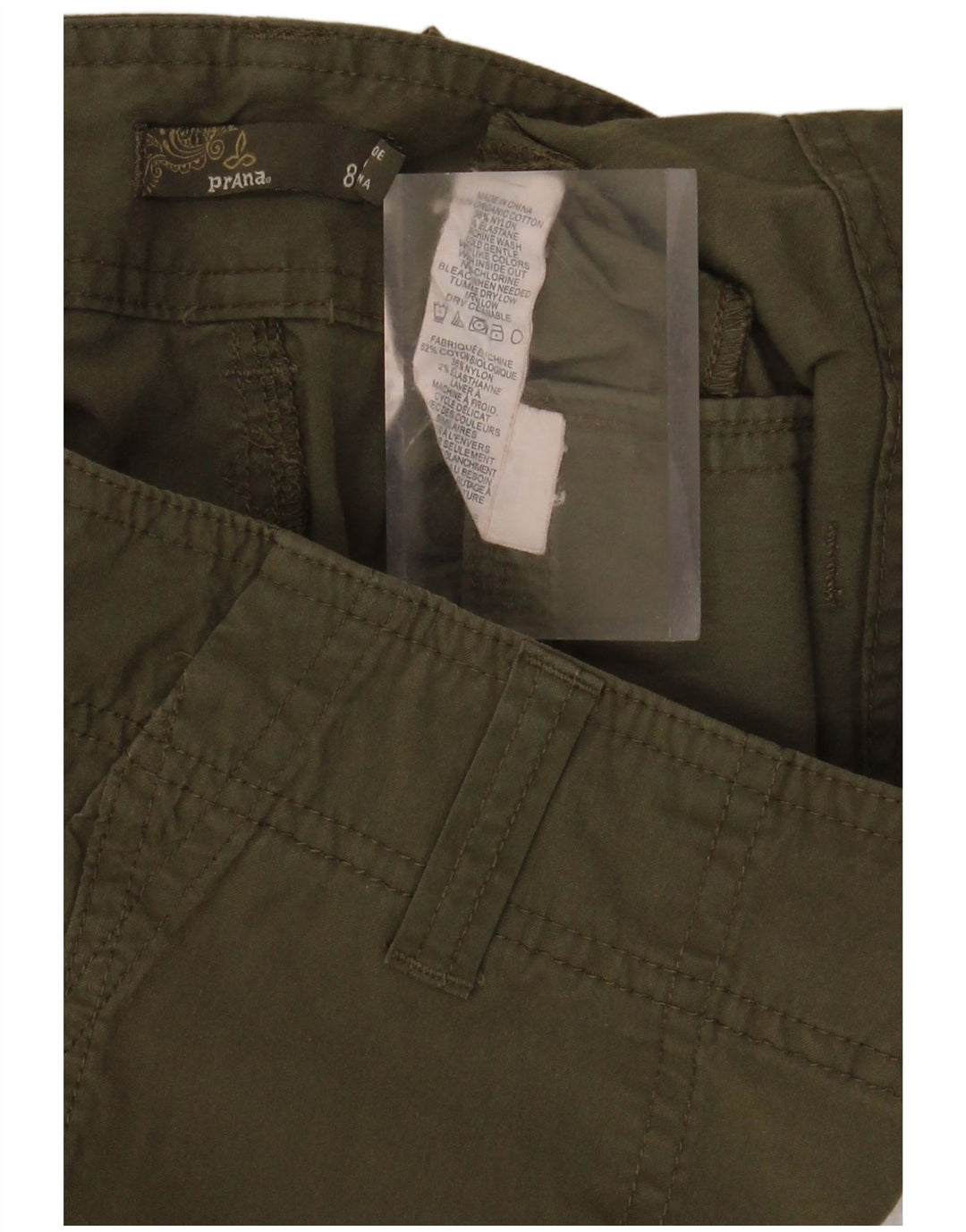 Prana Dame Cargo Shorts US 8 Medium W32 Khaki Bomuld