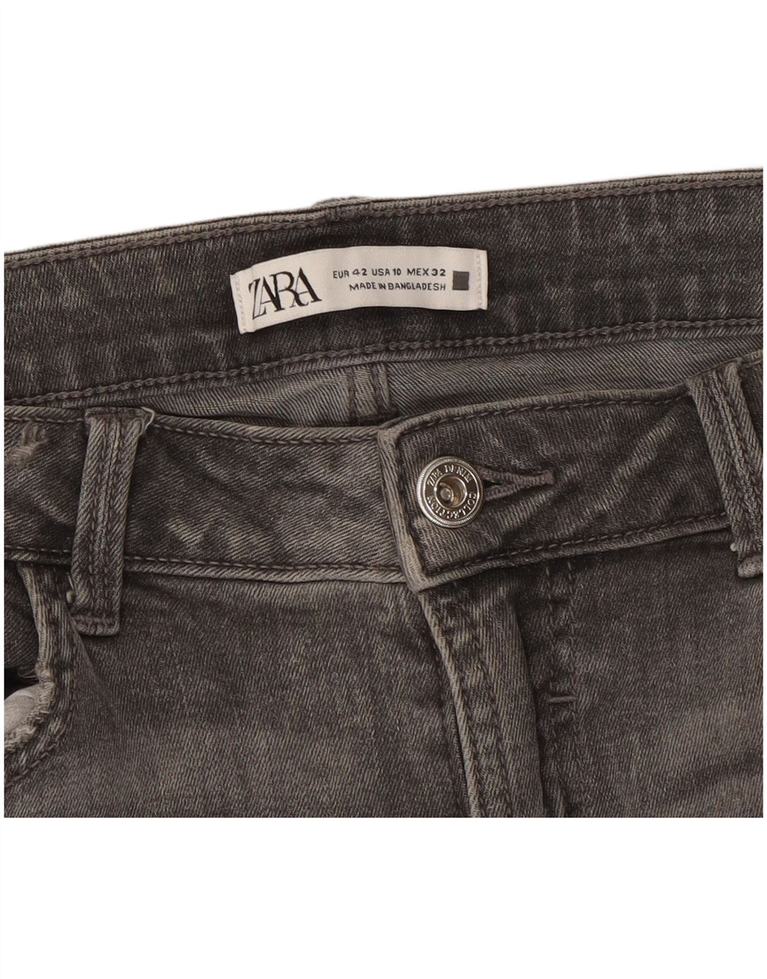 Zara Dame Slim Jeans EU 42 Large W32 L28 Grå