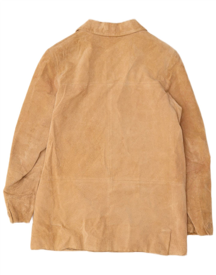 Conbipel Dame Oversized 4-knaps Ruskind Blazer Jacket IT 40 Small Beige