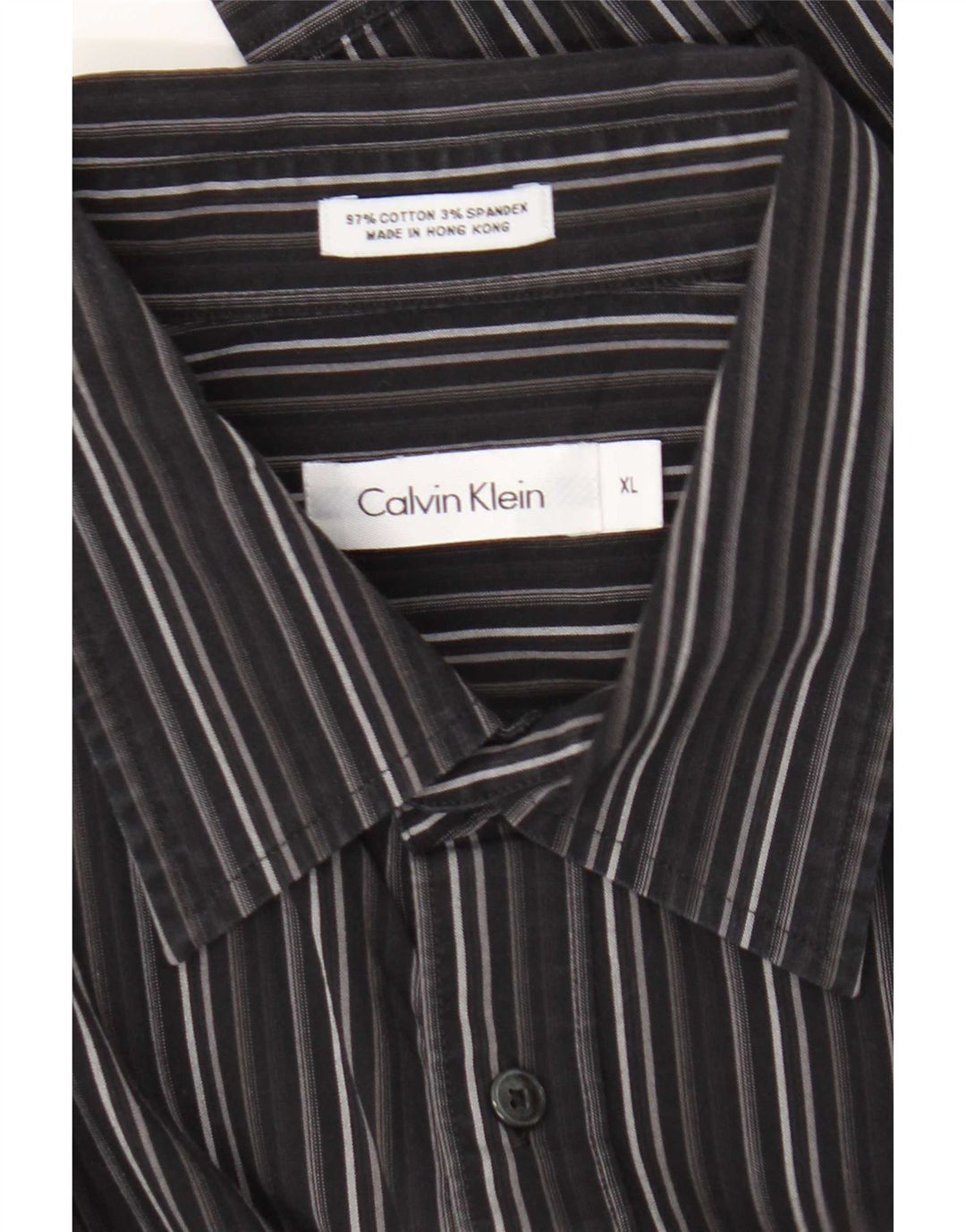 Calvin Klein herreskjorte XL sortstribet bomuld