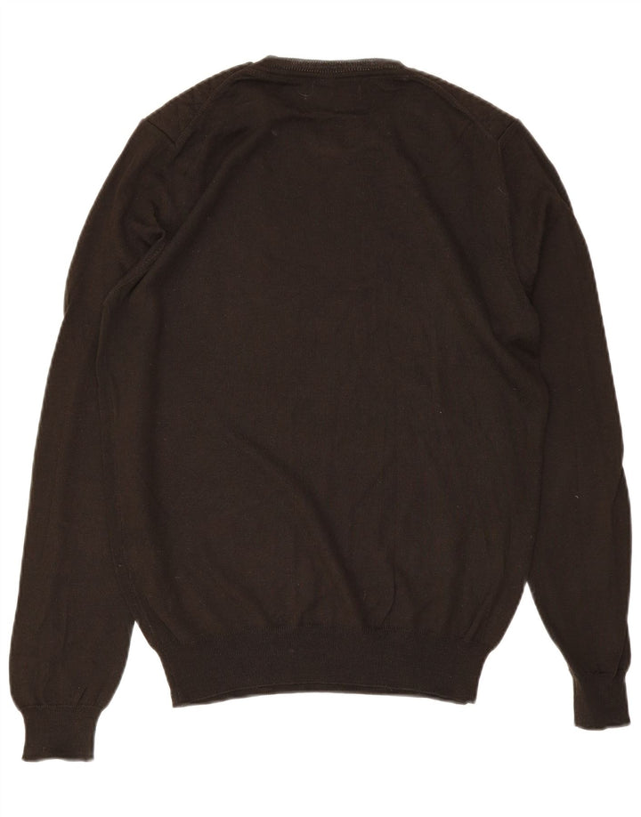 ZARA Herre Crew Neck Jumper Sweater Stor Brun Akryl