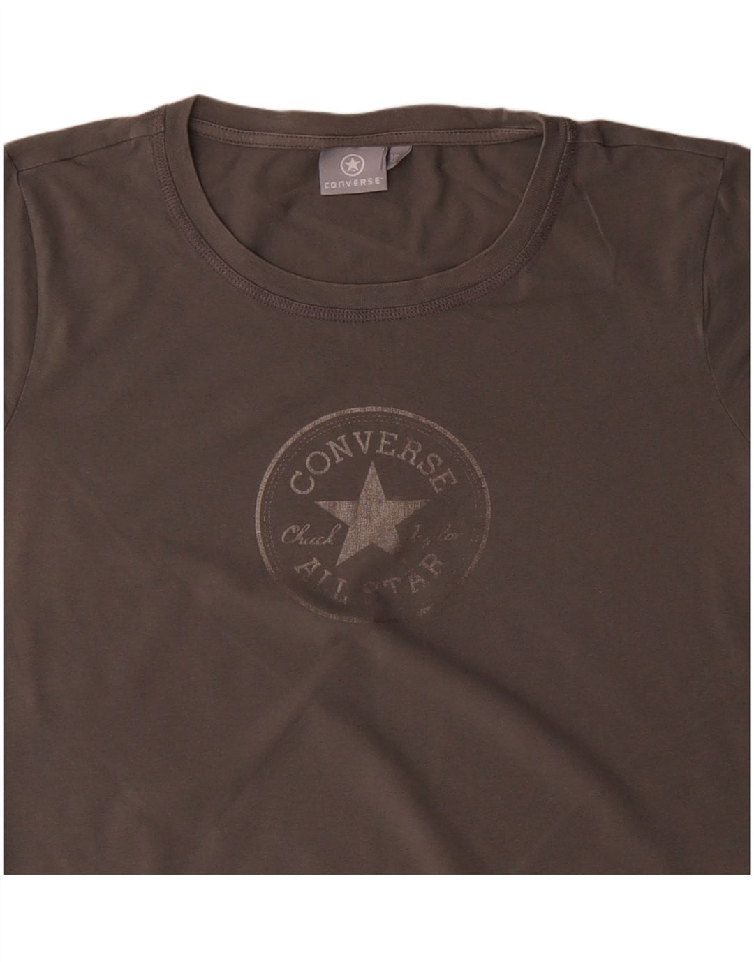 CONVERSE Grafisk T-shirt top til kvinder UK 18 XL Grå bomuld