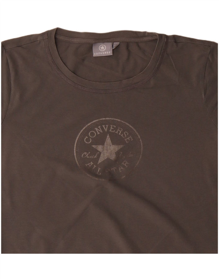 CONVERSE Grafisk T-shirt top til kvinder UK 18 XL Grå bomuld