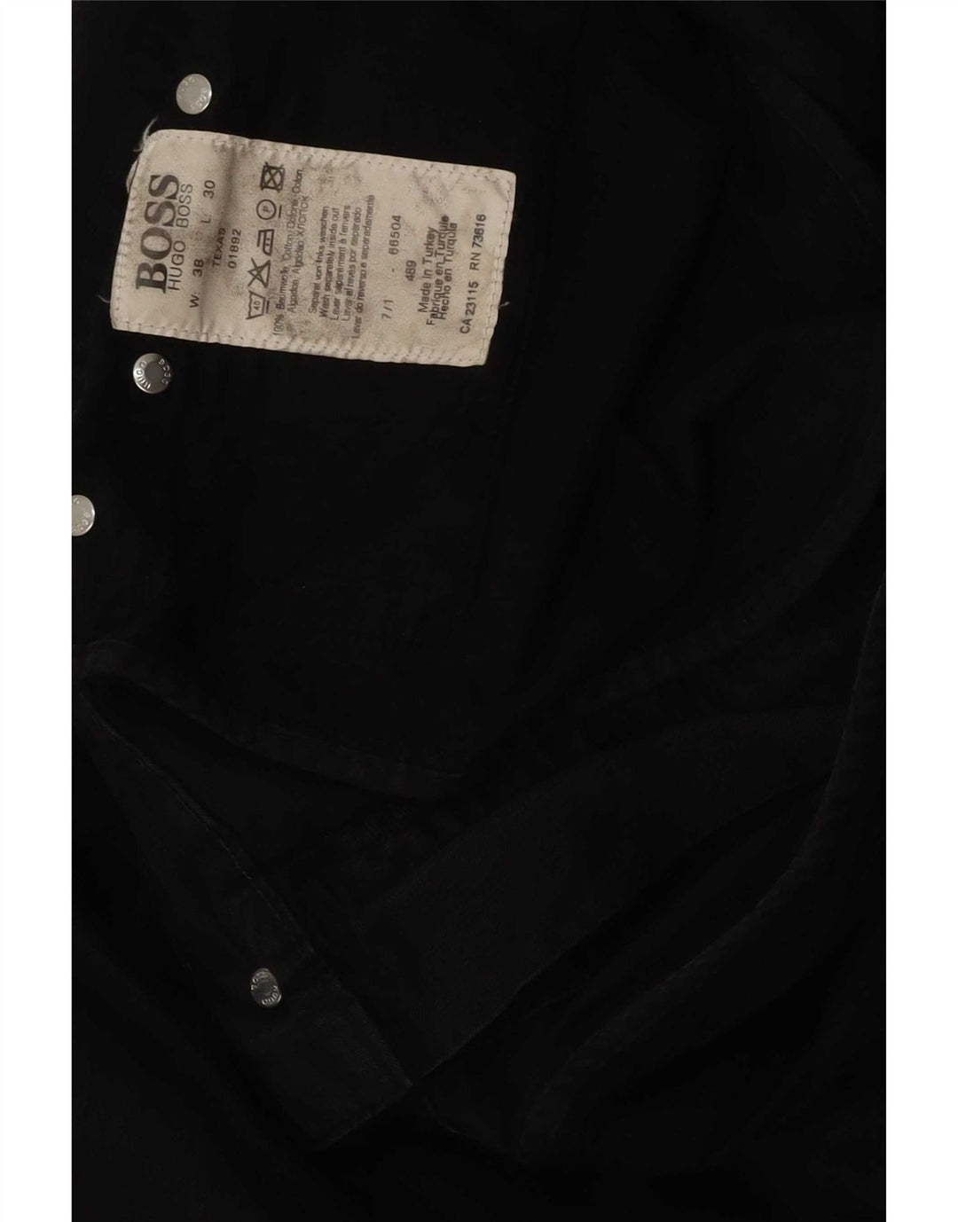 Hugo Boss Straight Jeans til mænd W38 L30 Sort bomuld