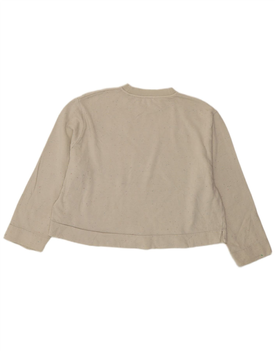 Cos Dame Oversized Sweatshirt Jumper UK 10 Small White Flecked Bomuld
