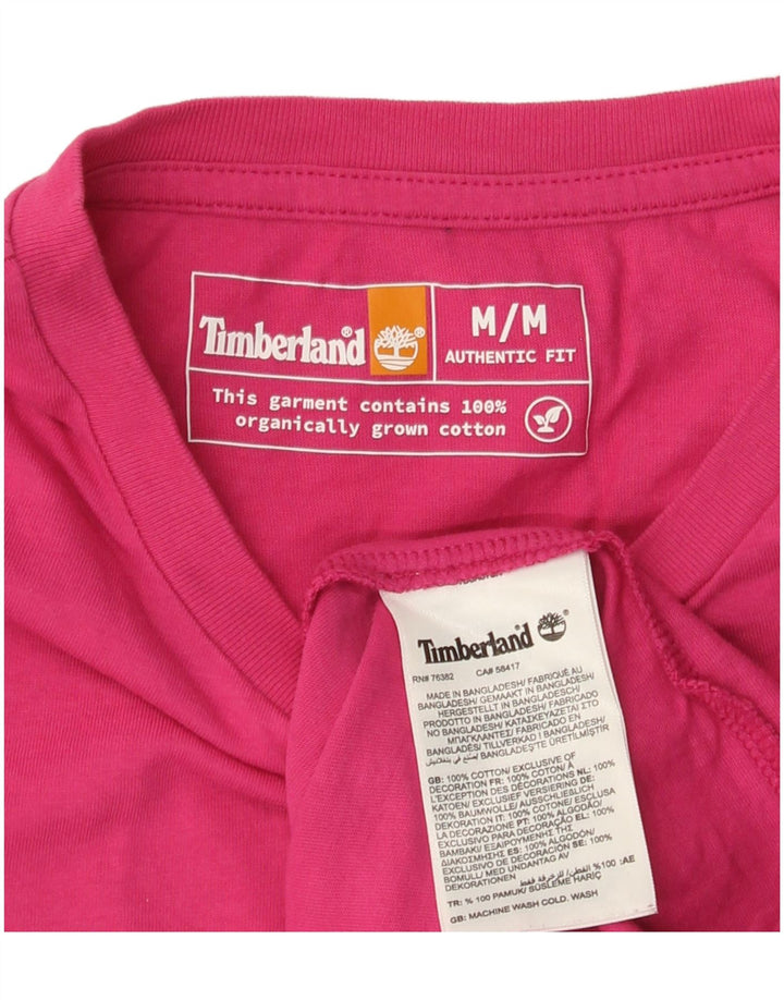 Timberland Herre grafisk T-shirt Top Medium Pink