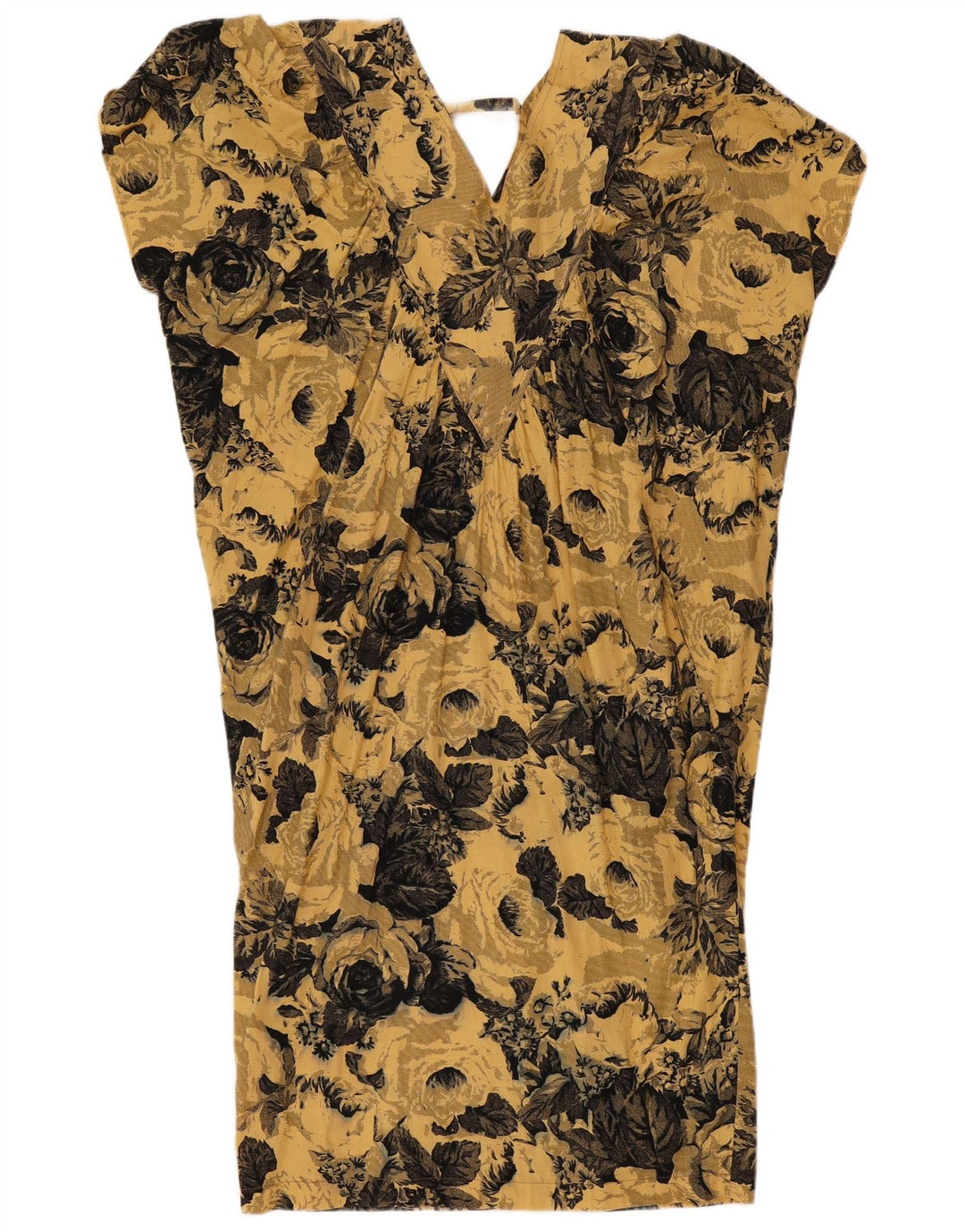 Vintage Kvinder Shift Dress UK 16 Large Yellow Floral
